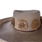 Raffia Rolled Brim (Roses)